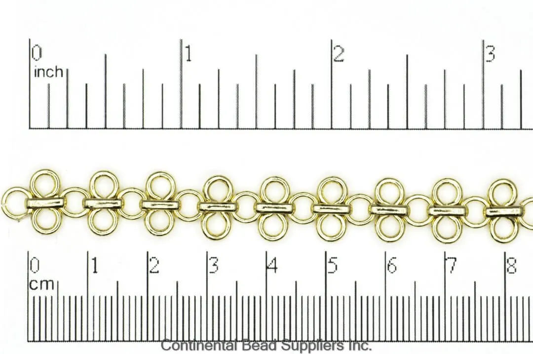11mm Maille Specialty Chain - Made of Brass - Sold by the Foot - Ch-213
