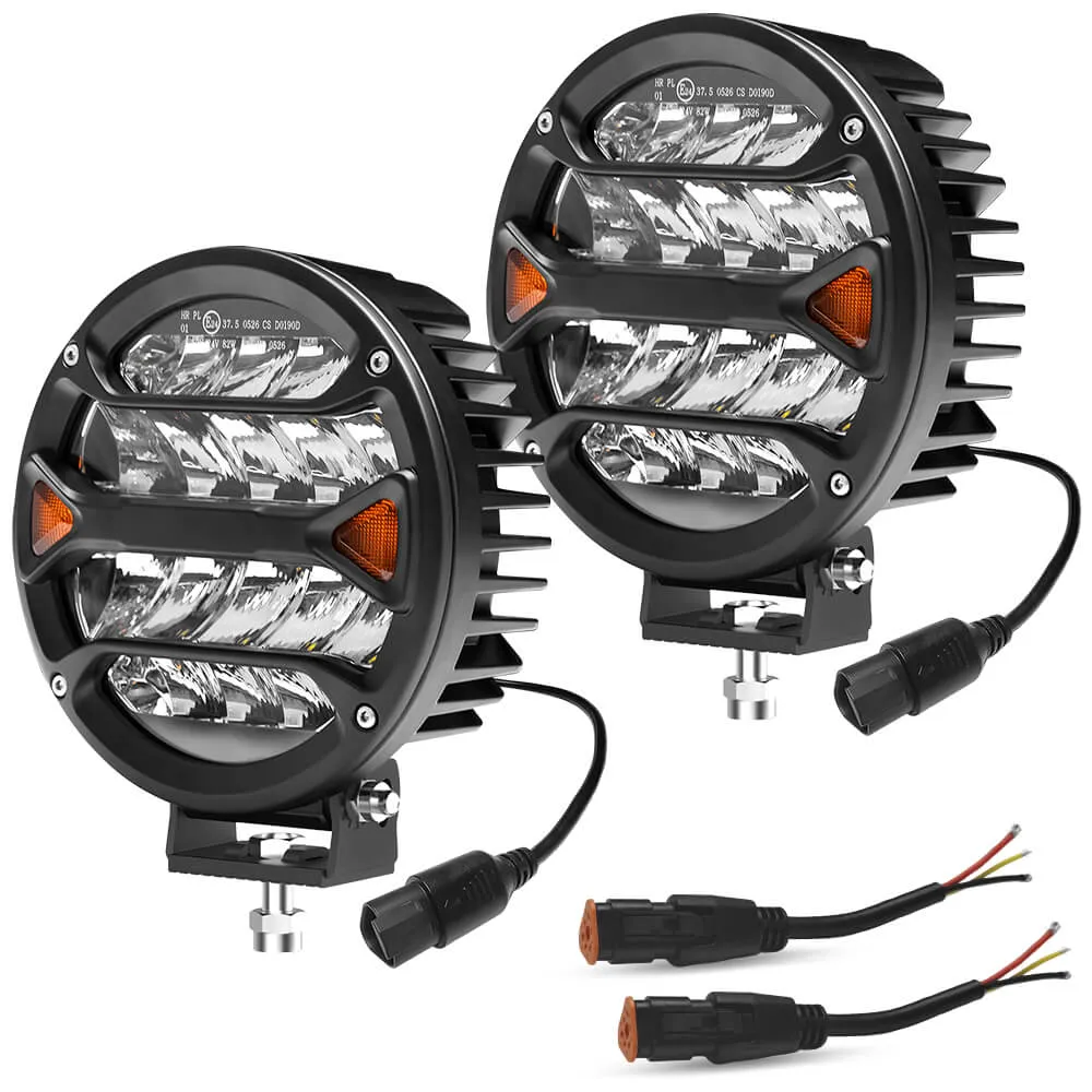 7in 24000LM 240W Offroad LED Driving Lights for Jeep Pickup SUV Truck Bar Bumper