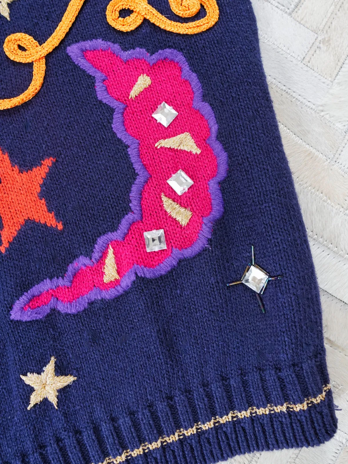 80's Galaxy Embroidered Sweater