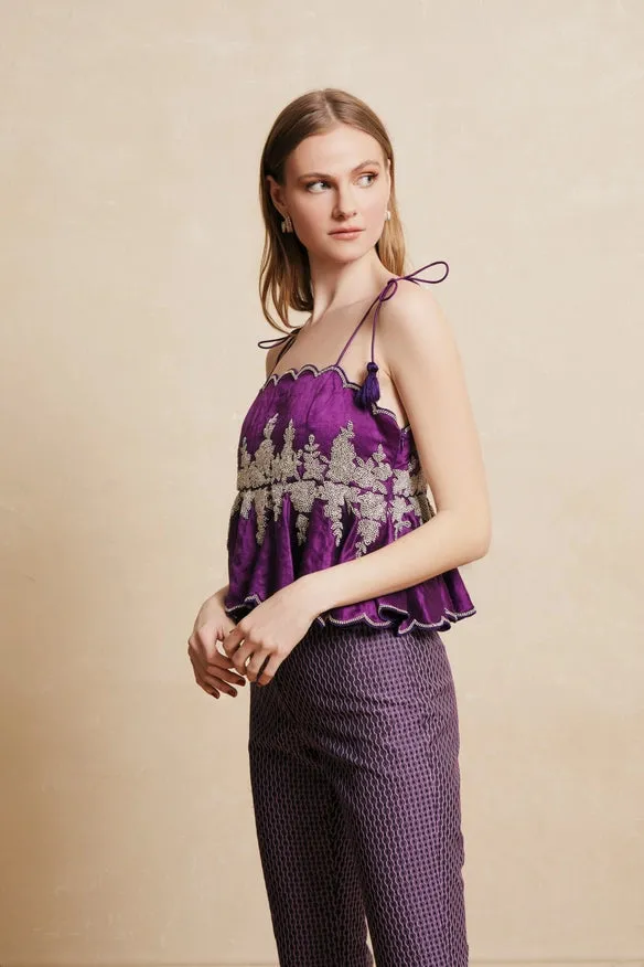 Alana Embroidered Peplim Top