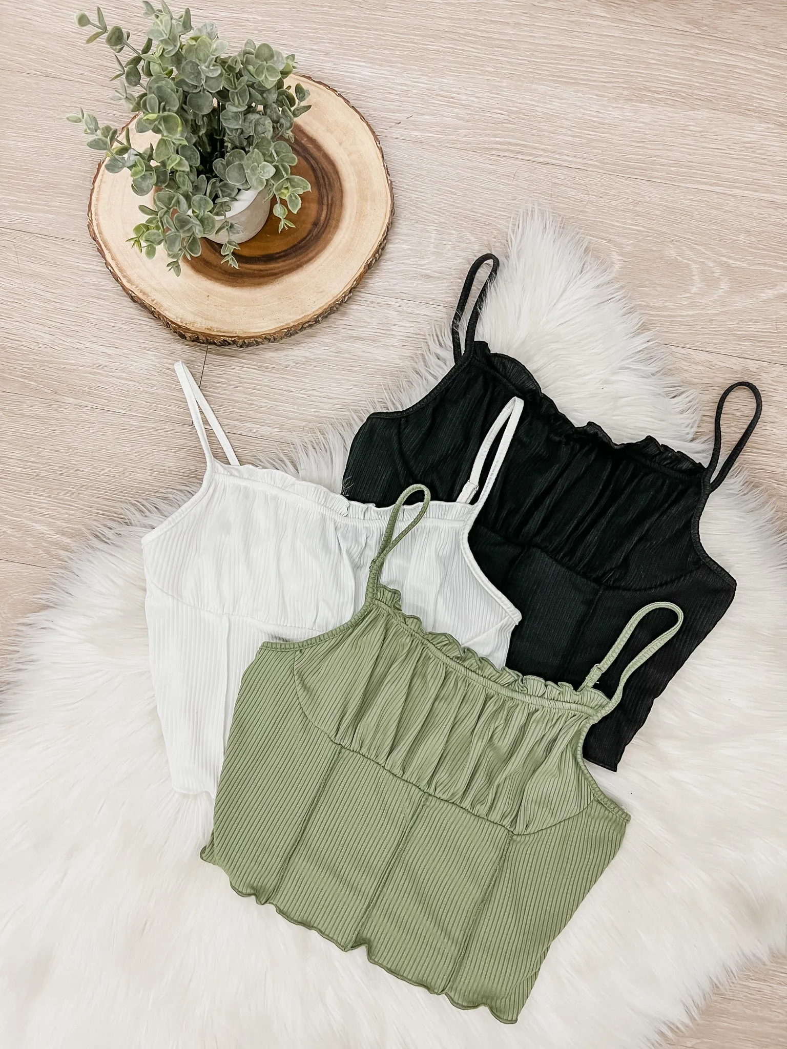 Andie Ruffle Exposed Seams Top