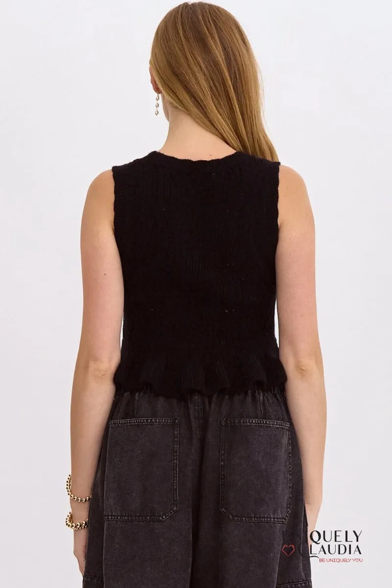 Caralee Bow Detail Sleeveless Knit Top