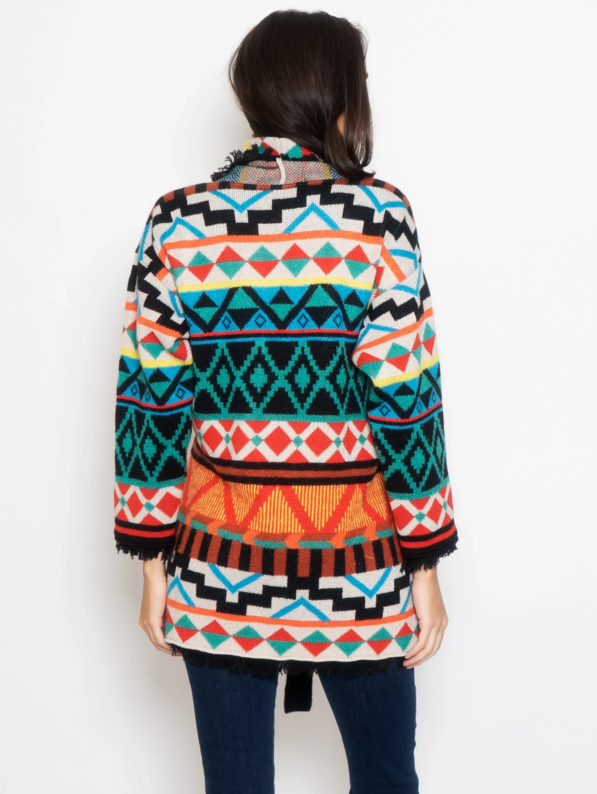 Cardigan Fantasia Geometrica Nero