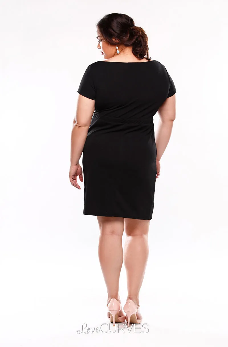Cascade Wrap Dress - Black - KDR