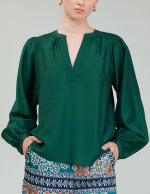 Current Air Pleat Detail Split Neck Blouse