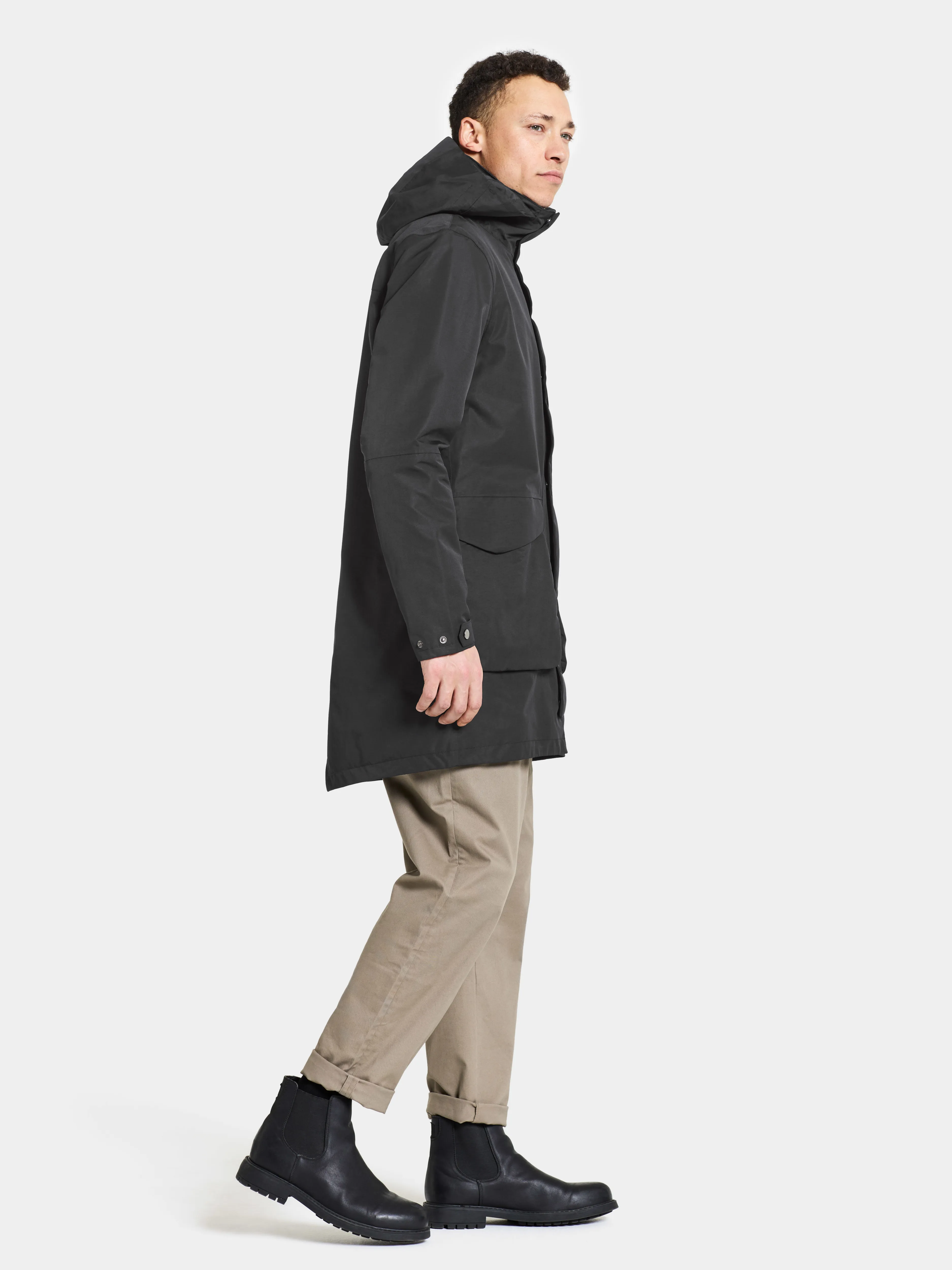Didriksons Men&#x27;s Andreas Parka Black | Buy Didriksons Men&#x27;s Andreas Parka Black here | Outnorth