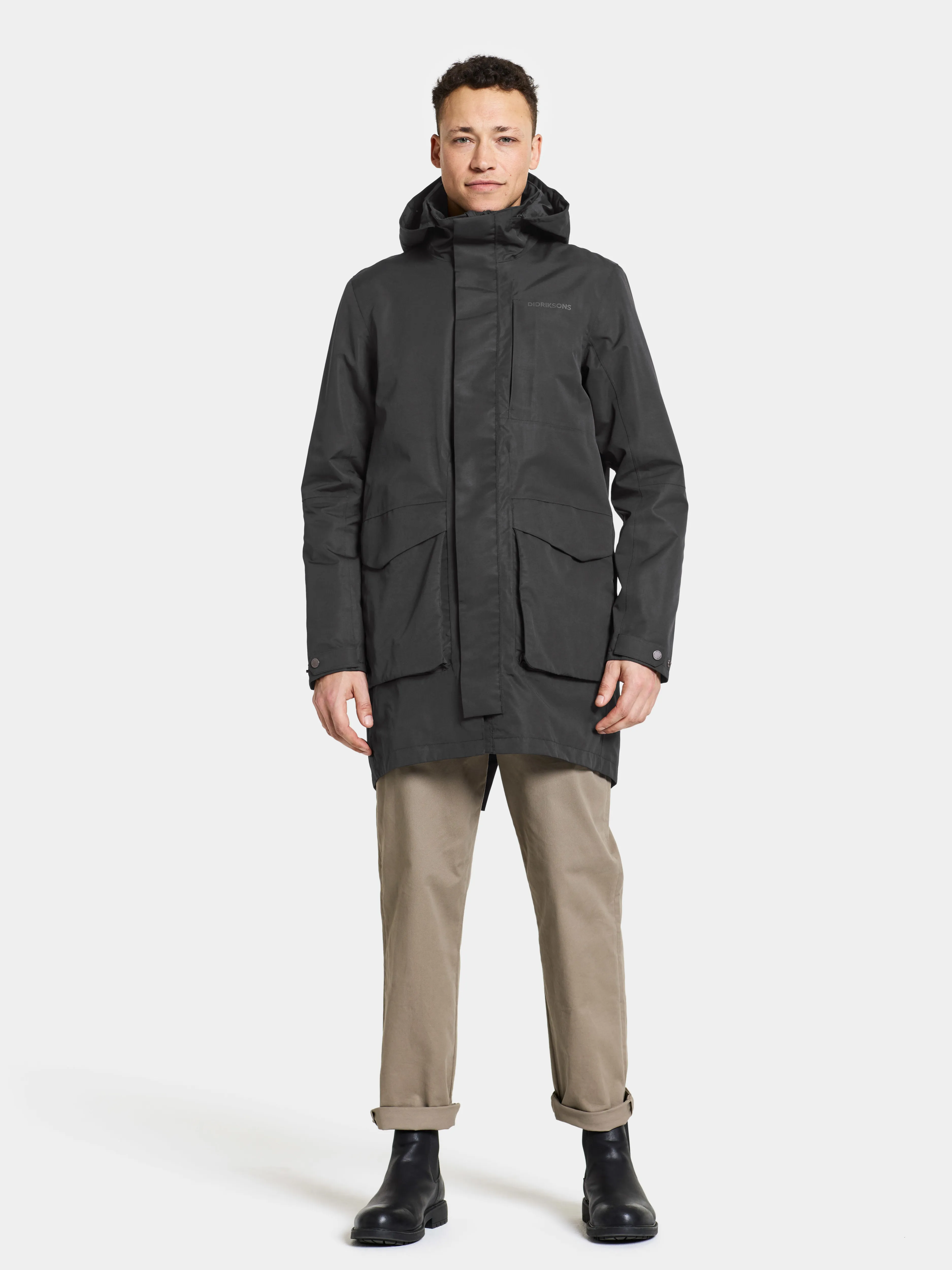 Didriksons Men&#x27;s Andreas Parka Black | Buy Didriksons Men&#x27;s Andreas Parka Black here | Outnorth