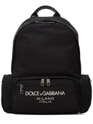 Dolce&amp;Gabbana   Rubberized logo nylon backpack 