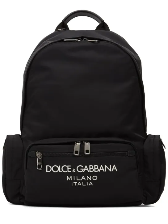 Dolce&amp;Gabbana   Rubberized logo nylon backpack 