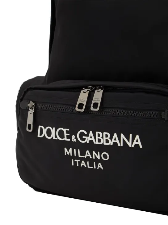 Dolce&amp;Gabbana   Rubberized logo nylon backpack 