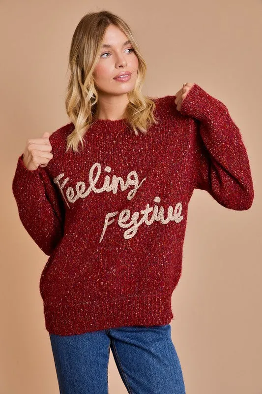 Feeling Festive Holiday Christmas Sweater