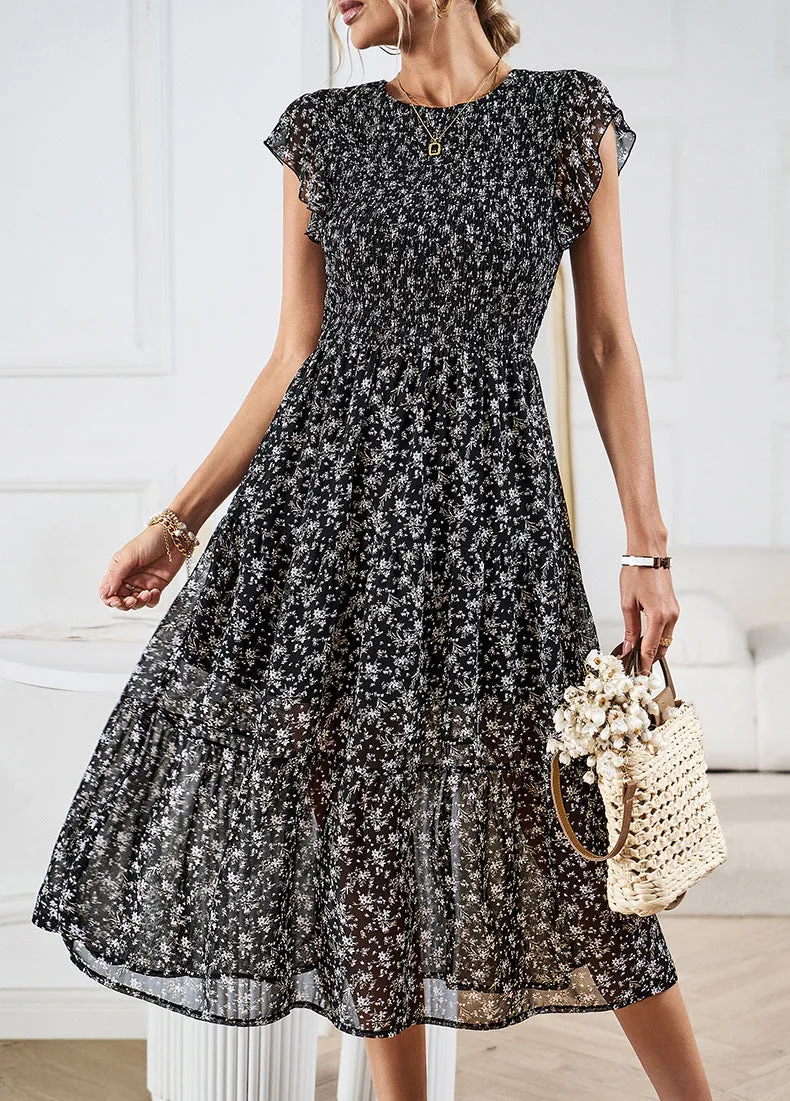 Floral Print Elegant Maxi Dress
