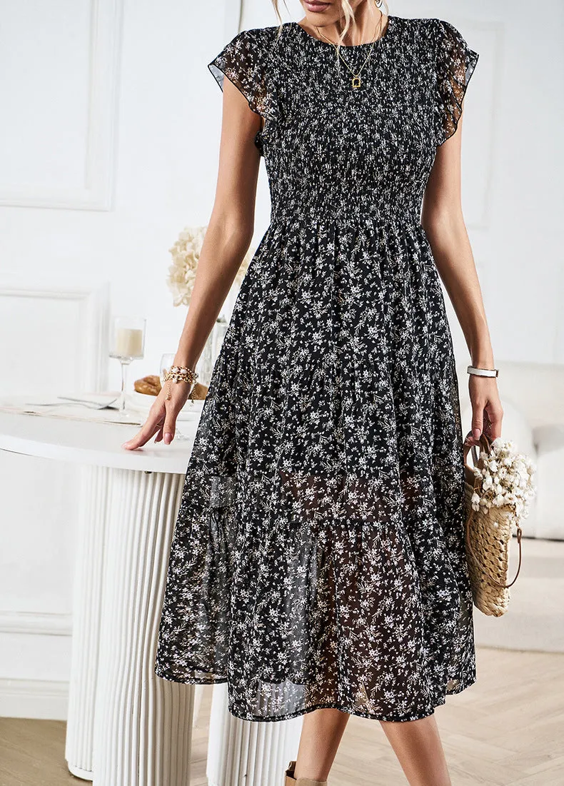Floral Print Elegant Maxi Dress