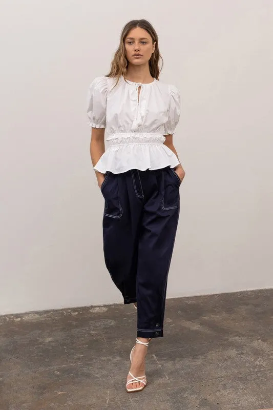 Gathered Ruffle Top