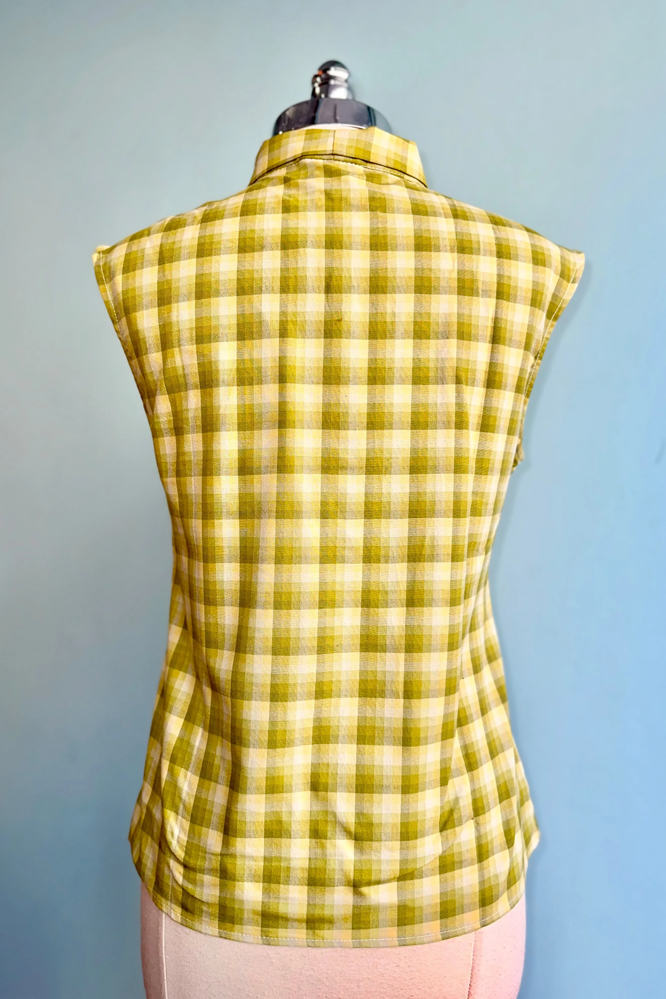 Green Plaid Bow Top by Retrolicious