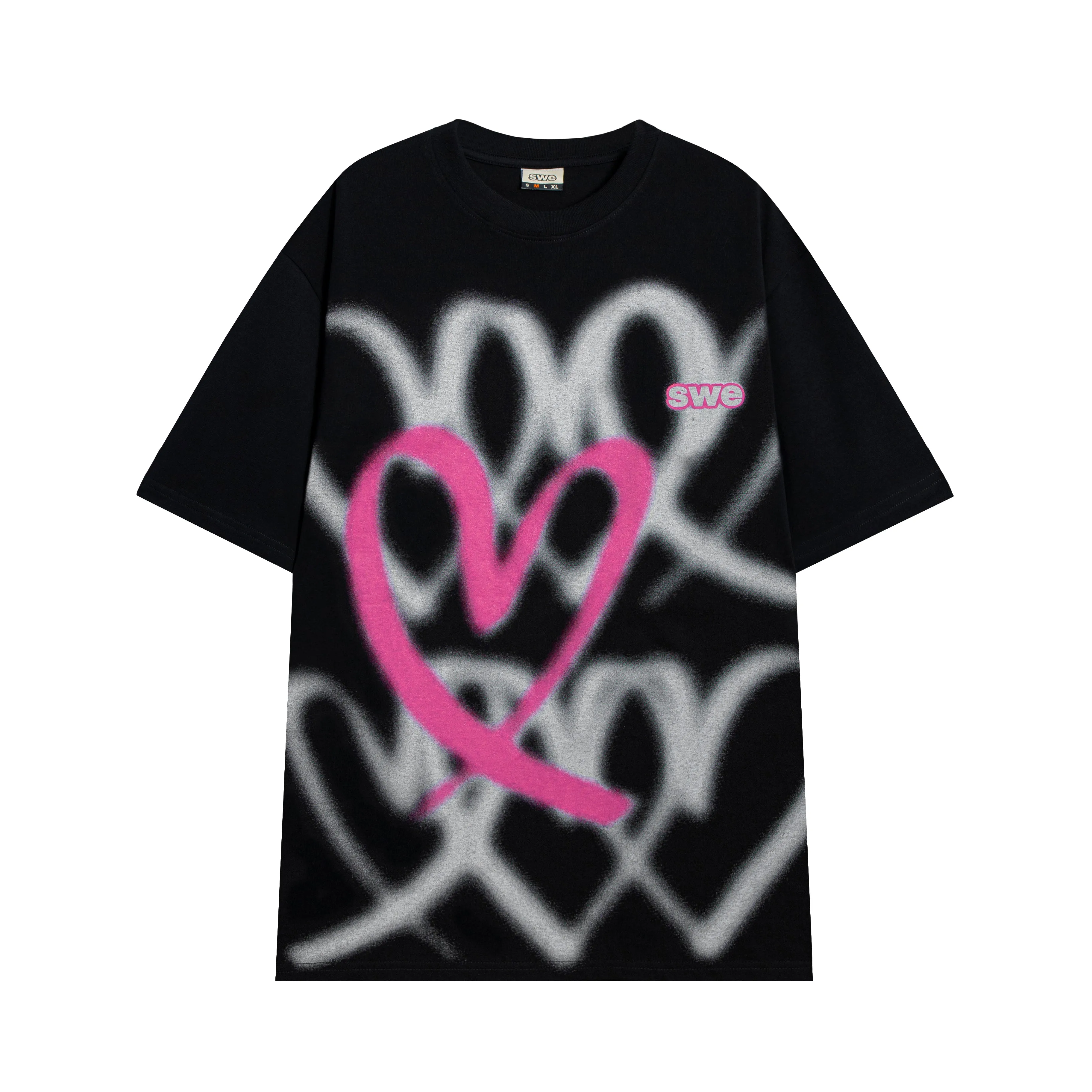 HEARTS TEE - BLACK