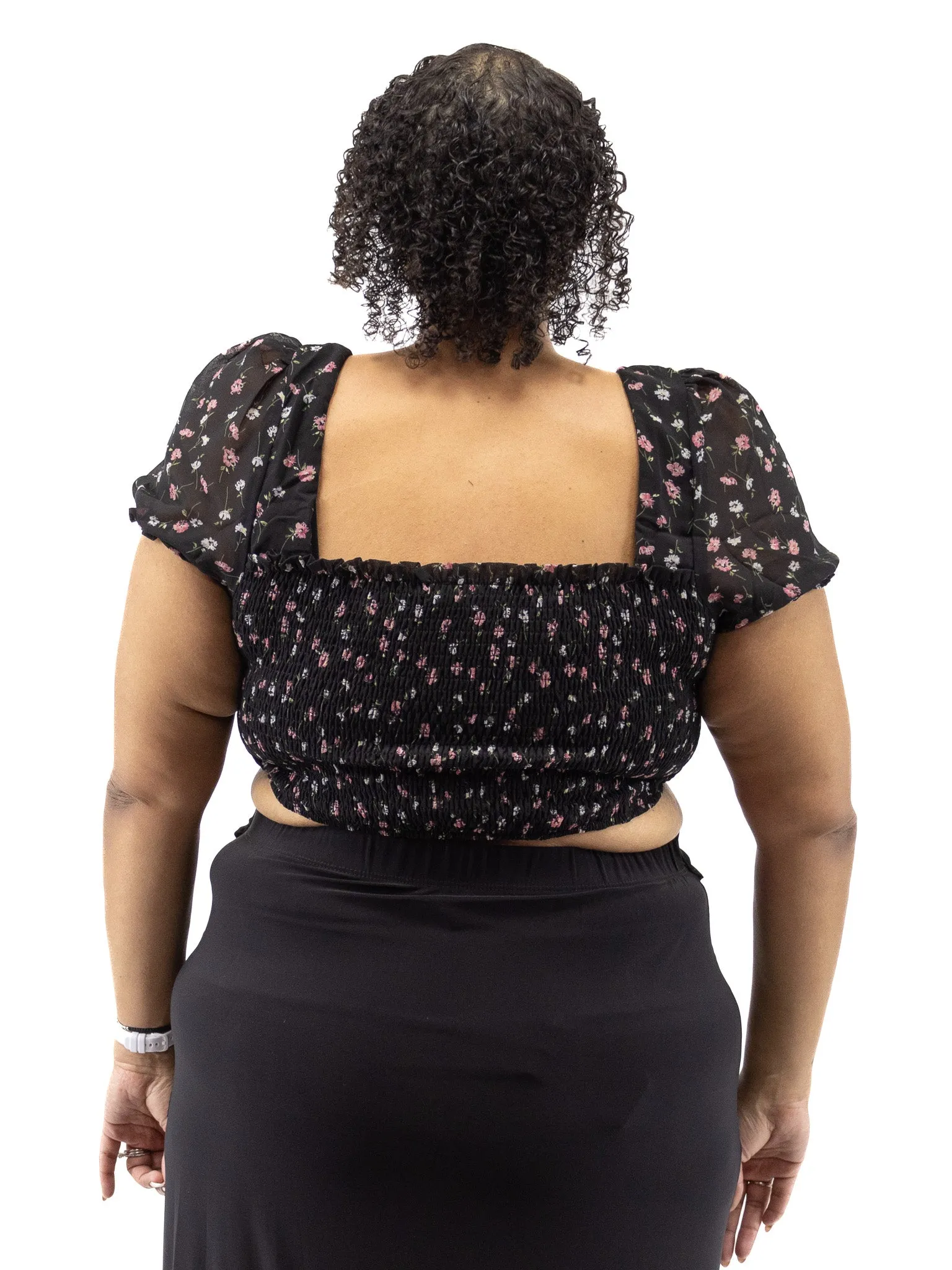 Heidi Puff Sleeve Floral Crop Top