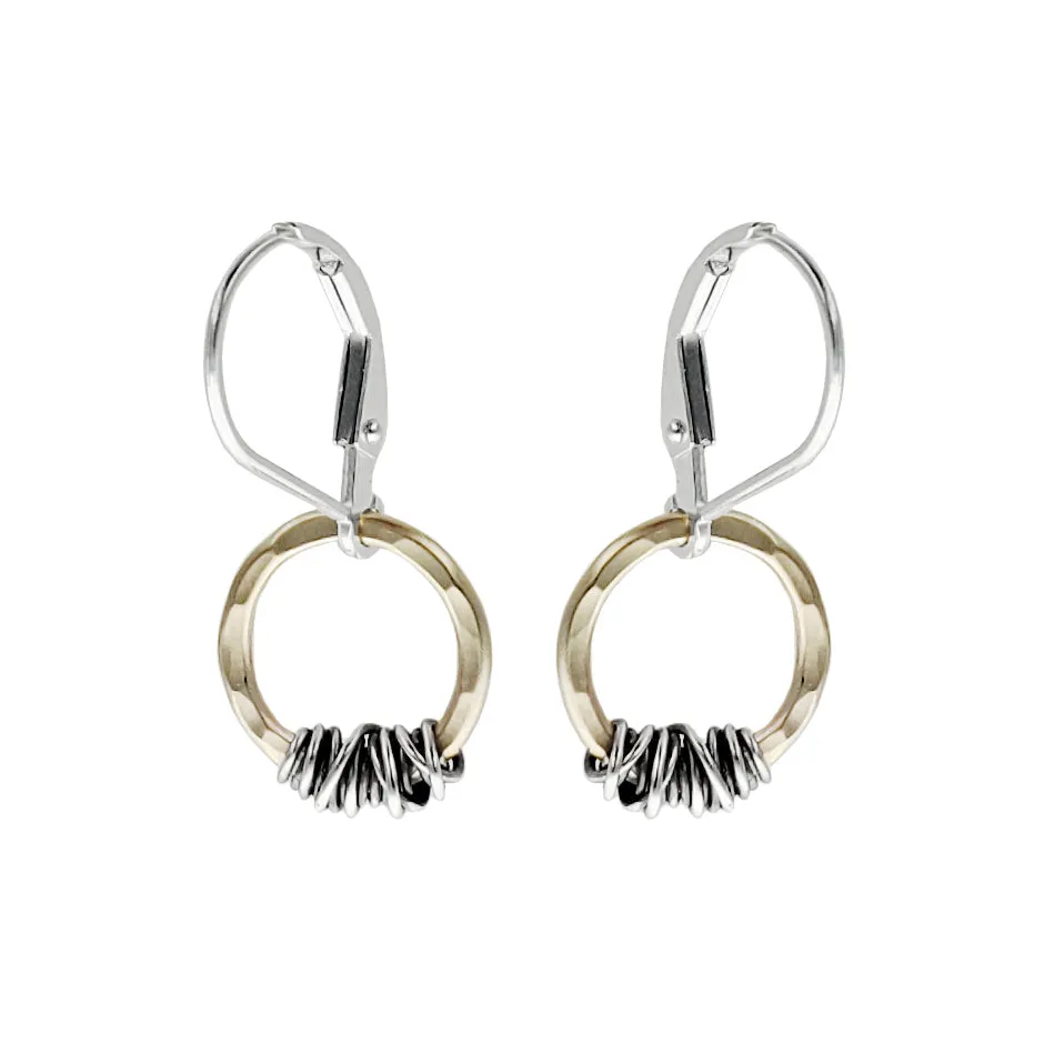 J & I Sterling Wrapped Gold Hoops