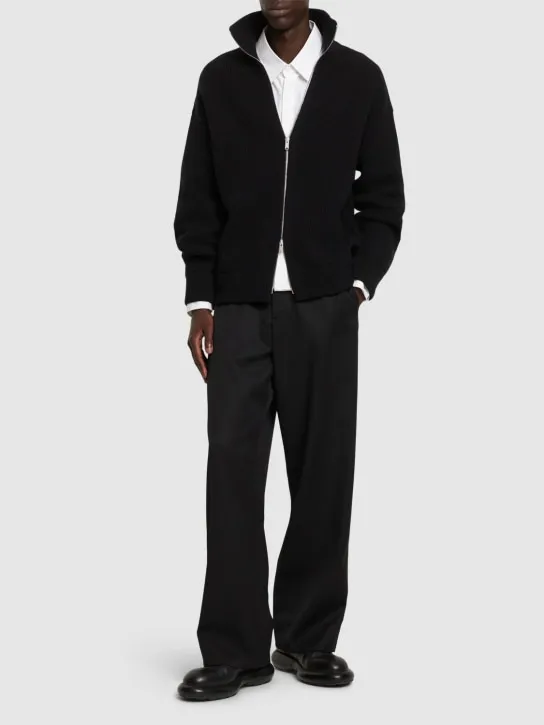 Jil Sander   Shetland cashmere &amp; wool zip cardigan 