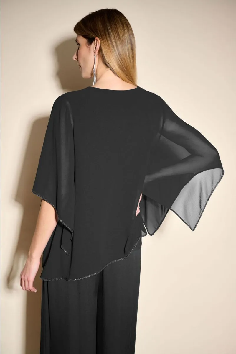 JOSEPH RIBKOFF 233781 Chiffon V-Neck Top