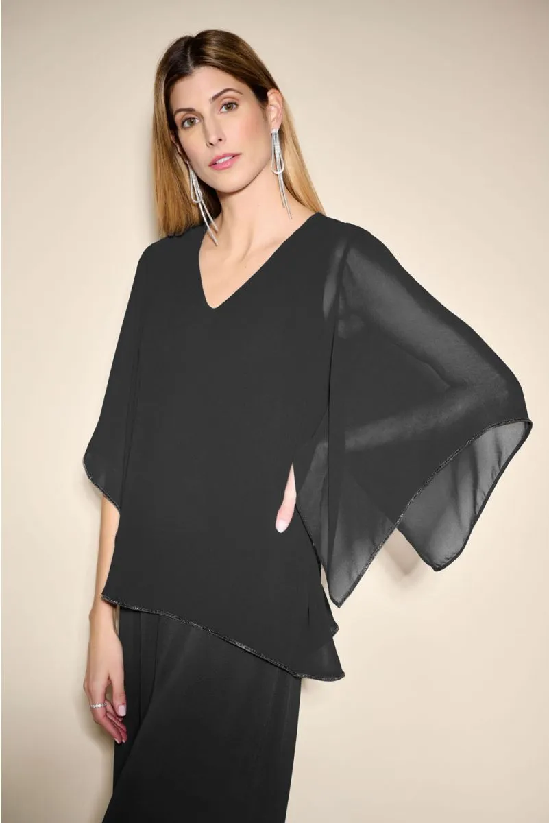 JOSEPH RIBKOFF 233781 Chiffon V-Neck Top