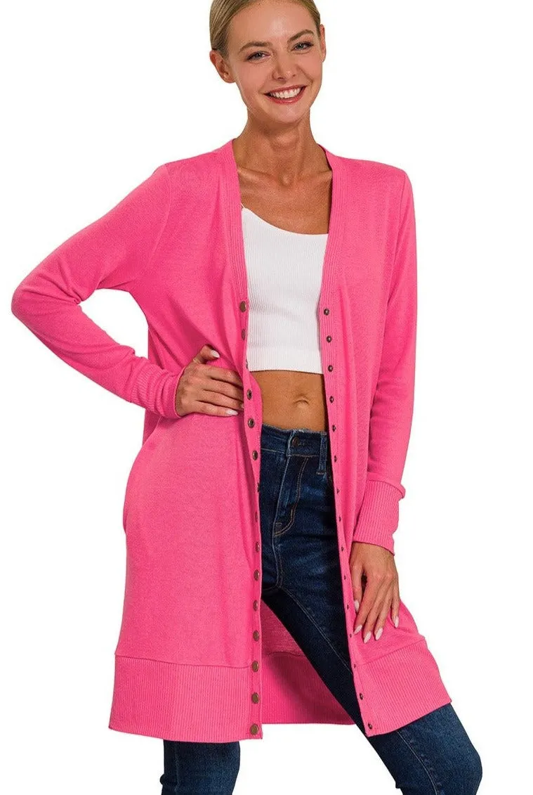 Long Snap Cardigan
