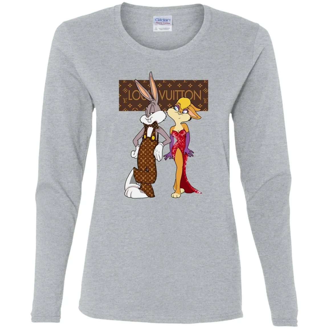 Louis Vuitton Rabbit Love Family T-shirt Women Long Sleeve Shirt