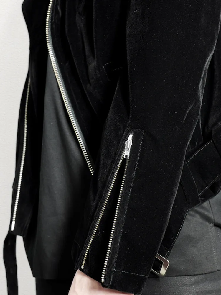 Maroon Velvet Belt Jacket