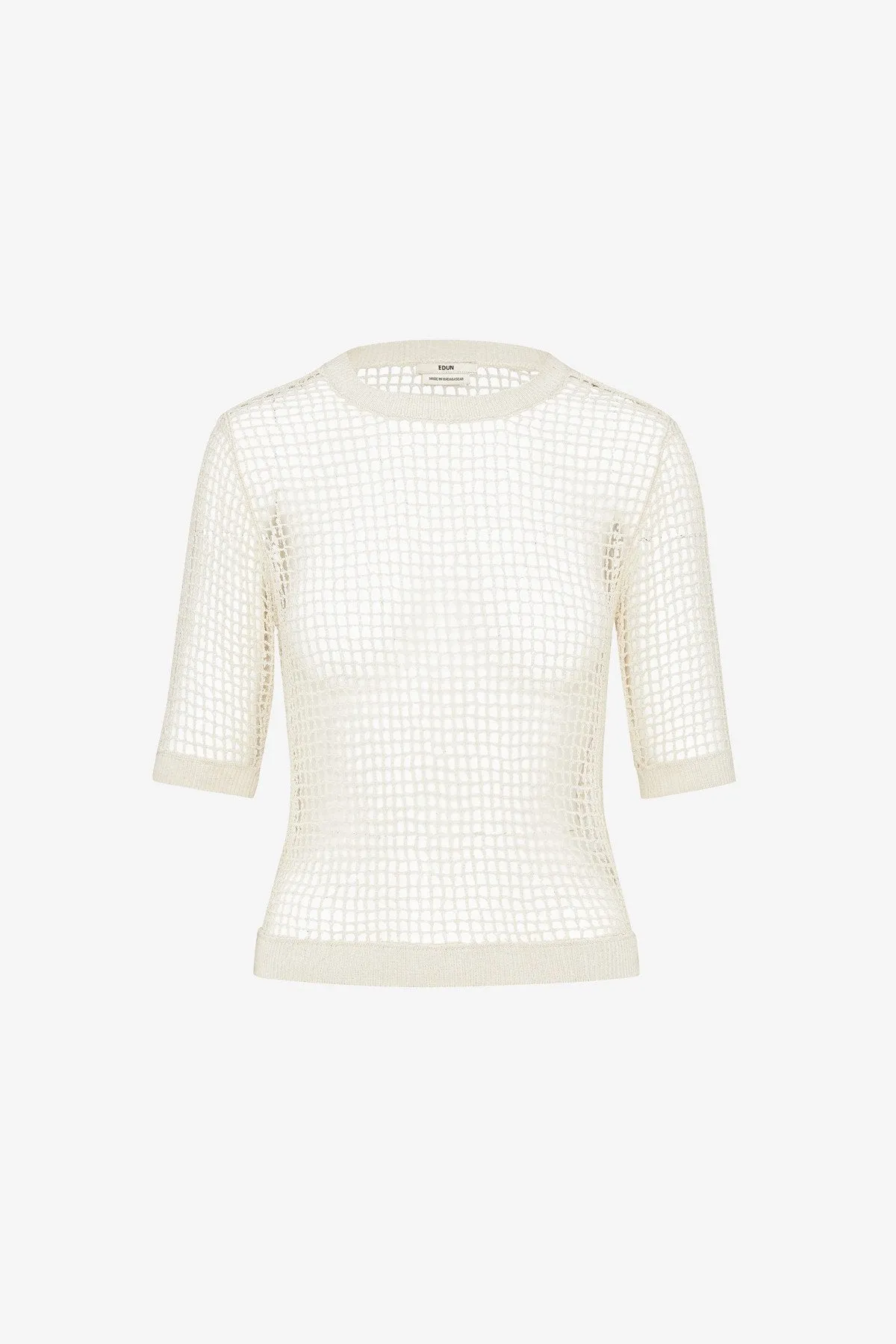 MESH CROCHET SHORT SLEEVE TOP