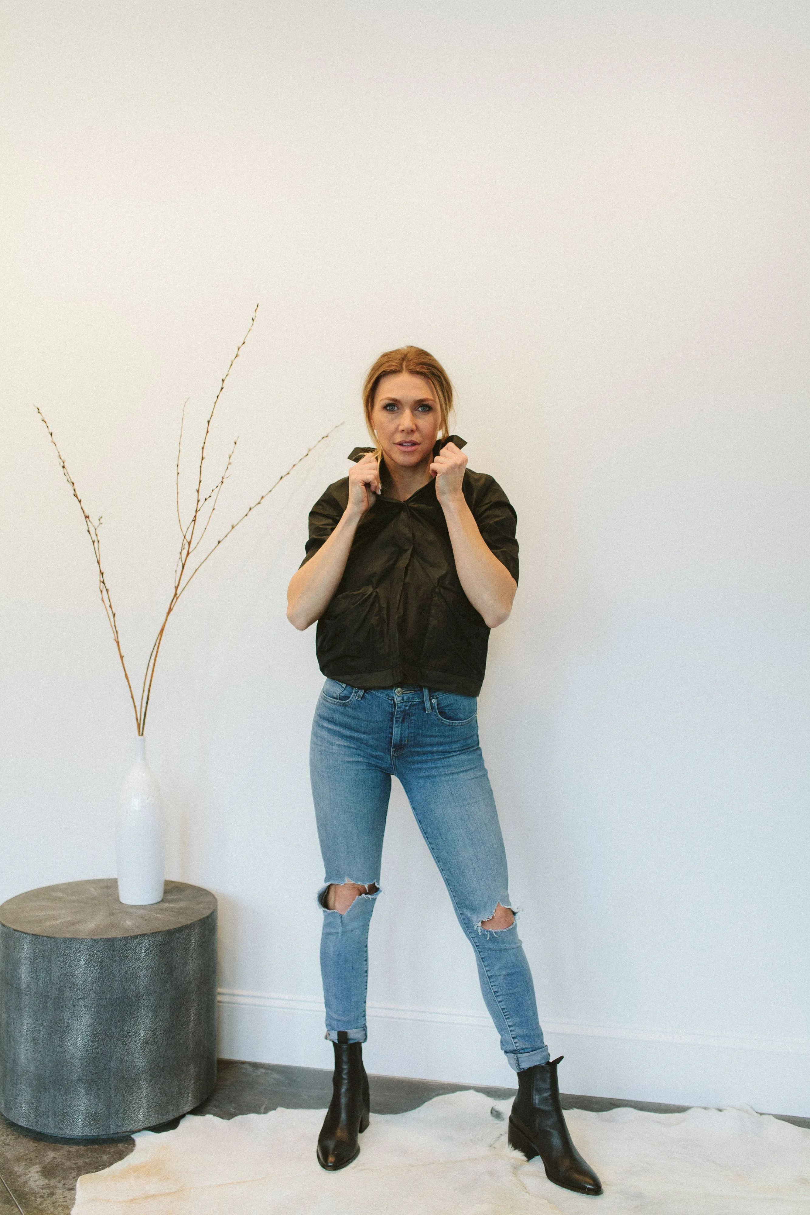 Miho Taffeta Short Sleeve Top