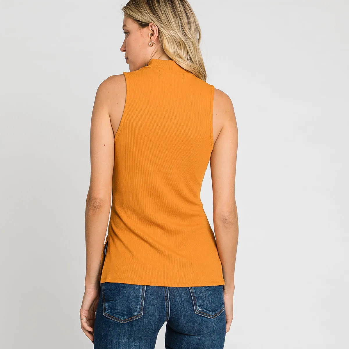 Mock Neck Sleeveless Top