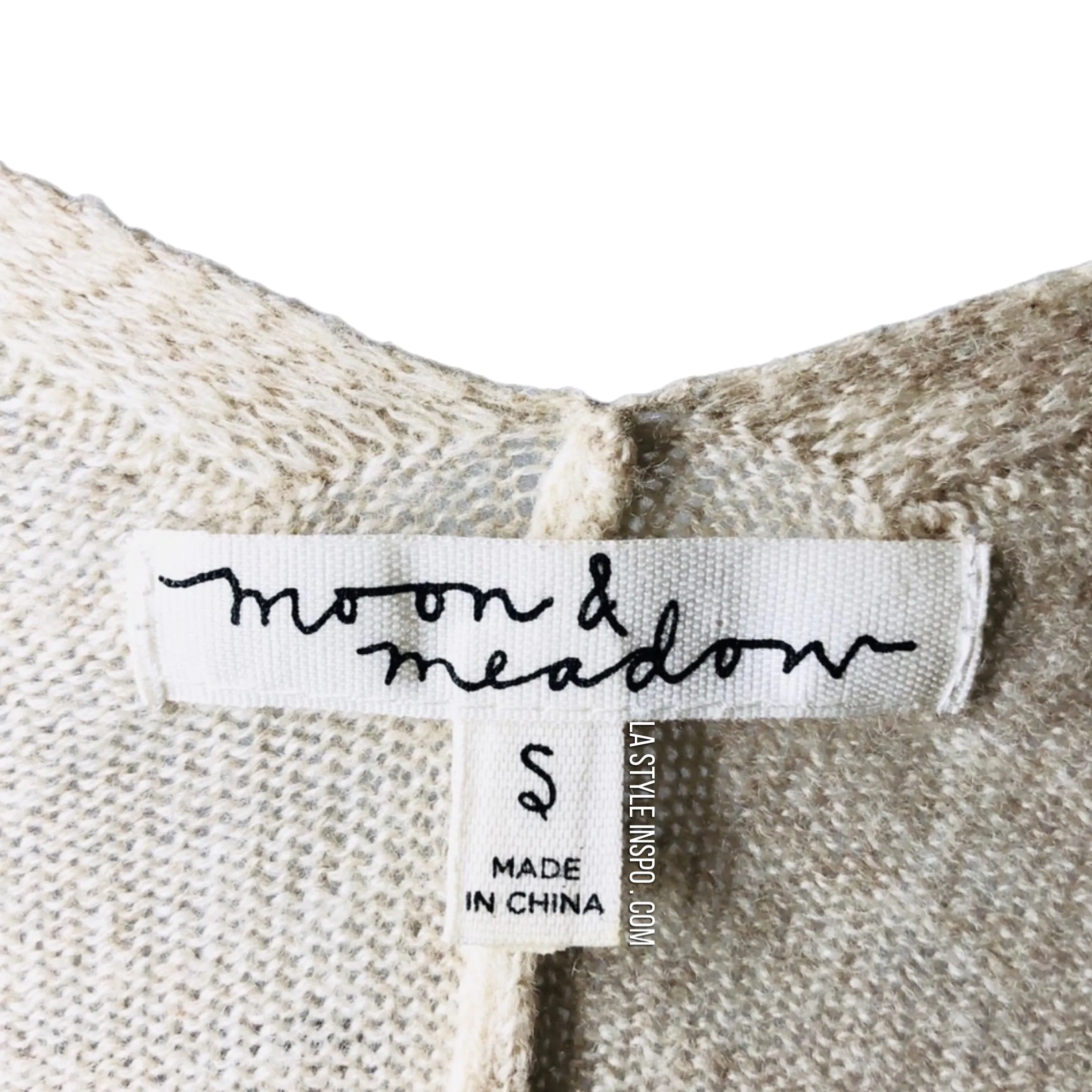 Moon & Meadow Cashmere Cardigan Beige Nude Tan Size Small