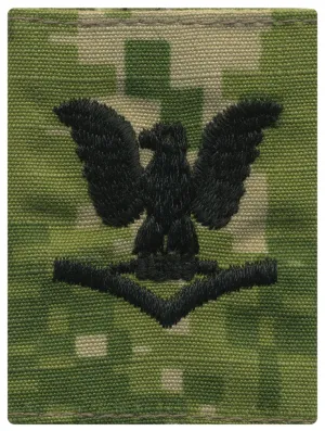 Navy Parka Tab Device: Woodland Digital Embroidered E4 Third Class Petty Officer