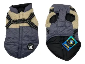 Parka Outdoor Para Mascotas Con Arnés Azul Talla S