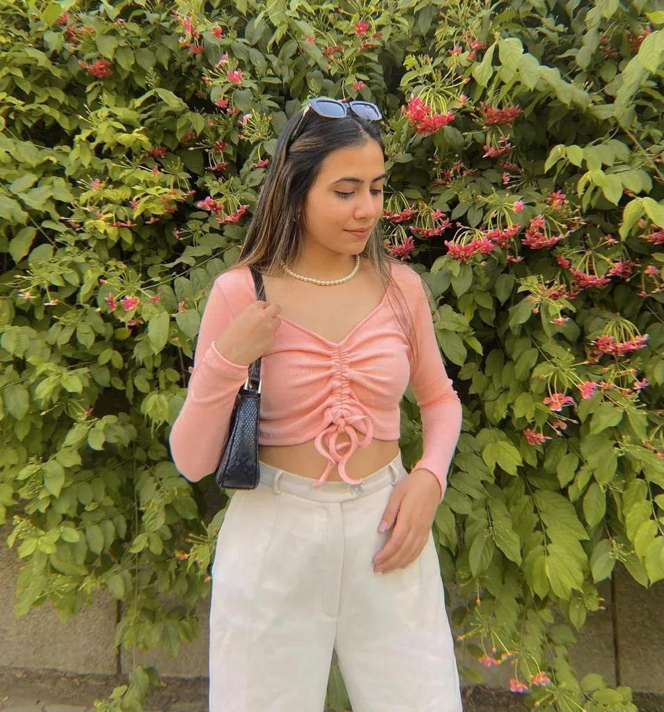 Peach Ruched top