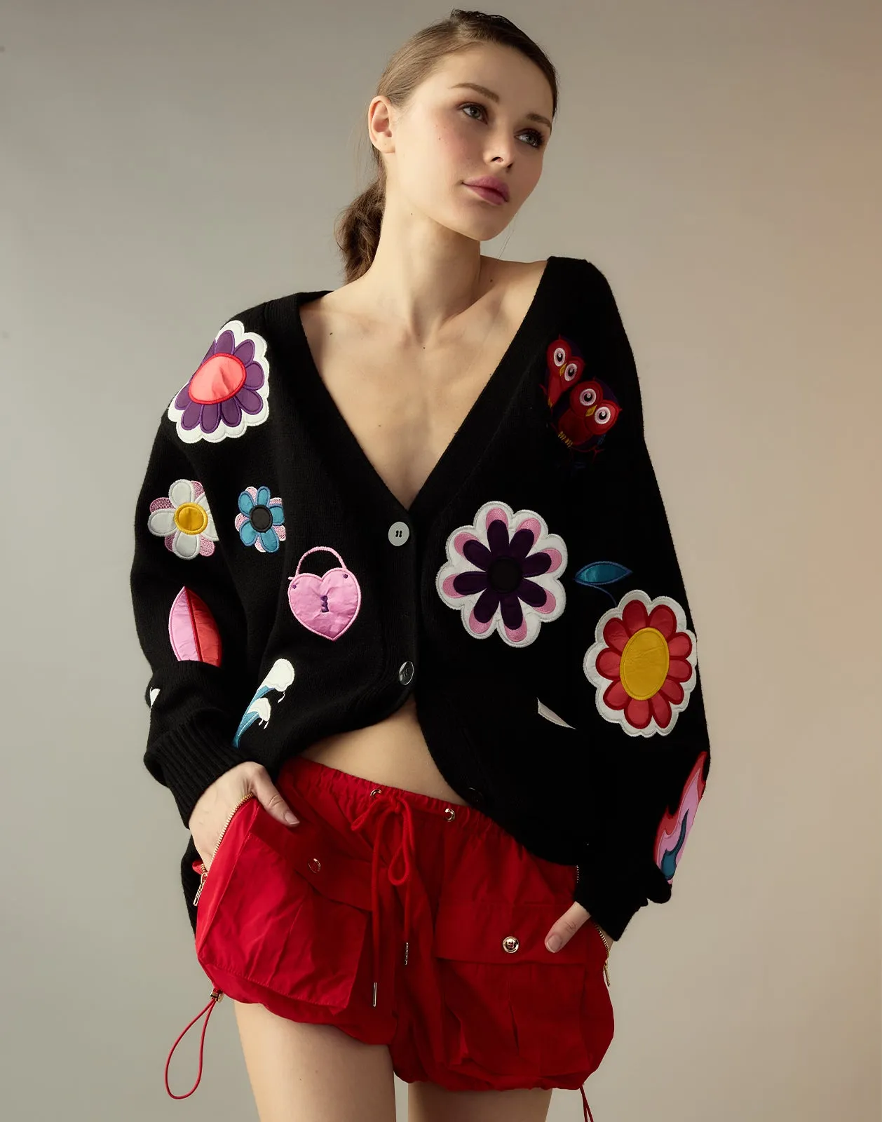 Playful Patchwork Cardigan