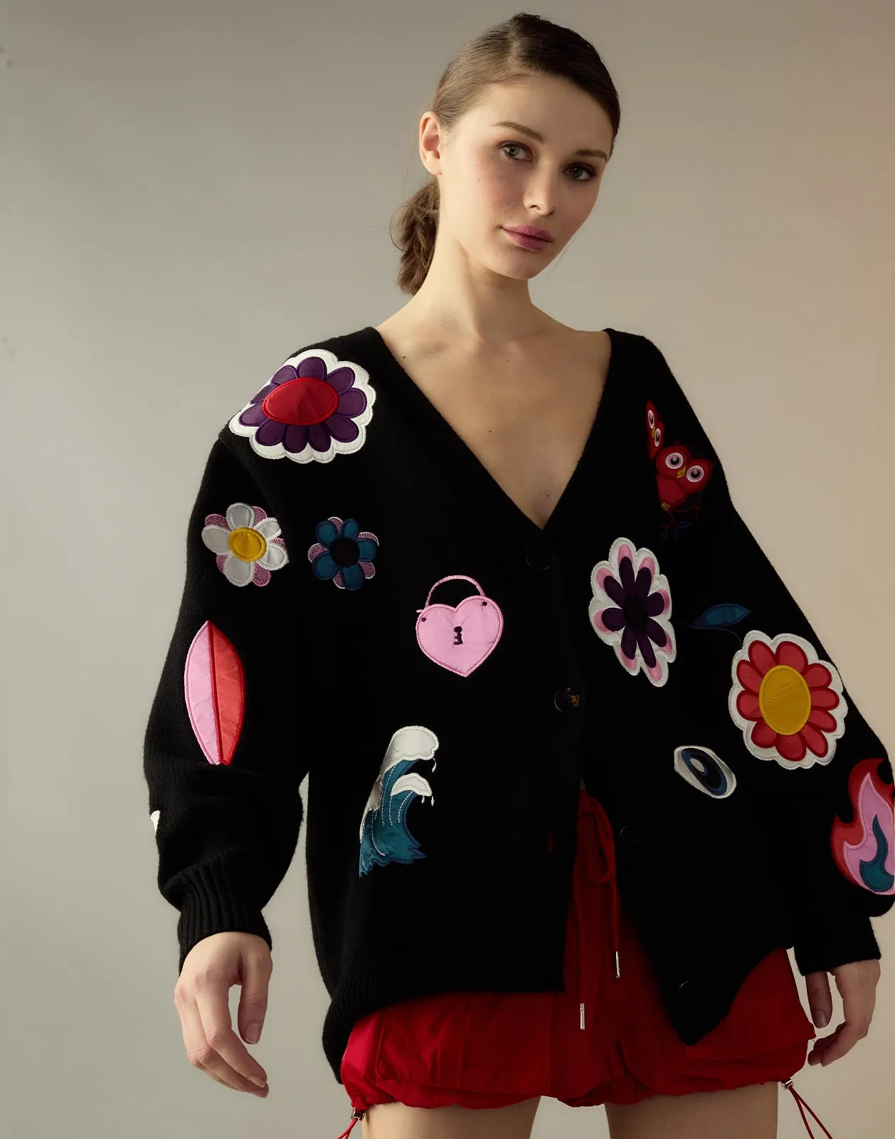 Playful Patchwork Cardigan