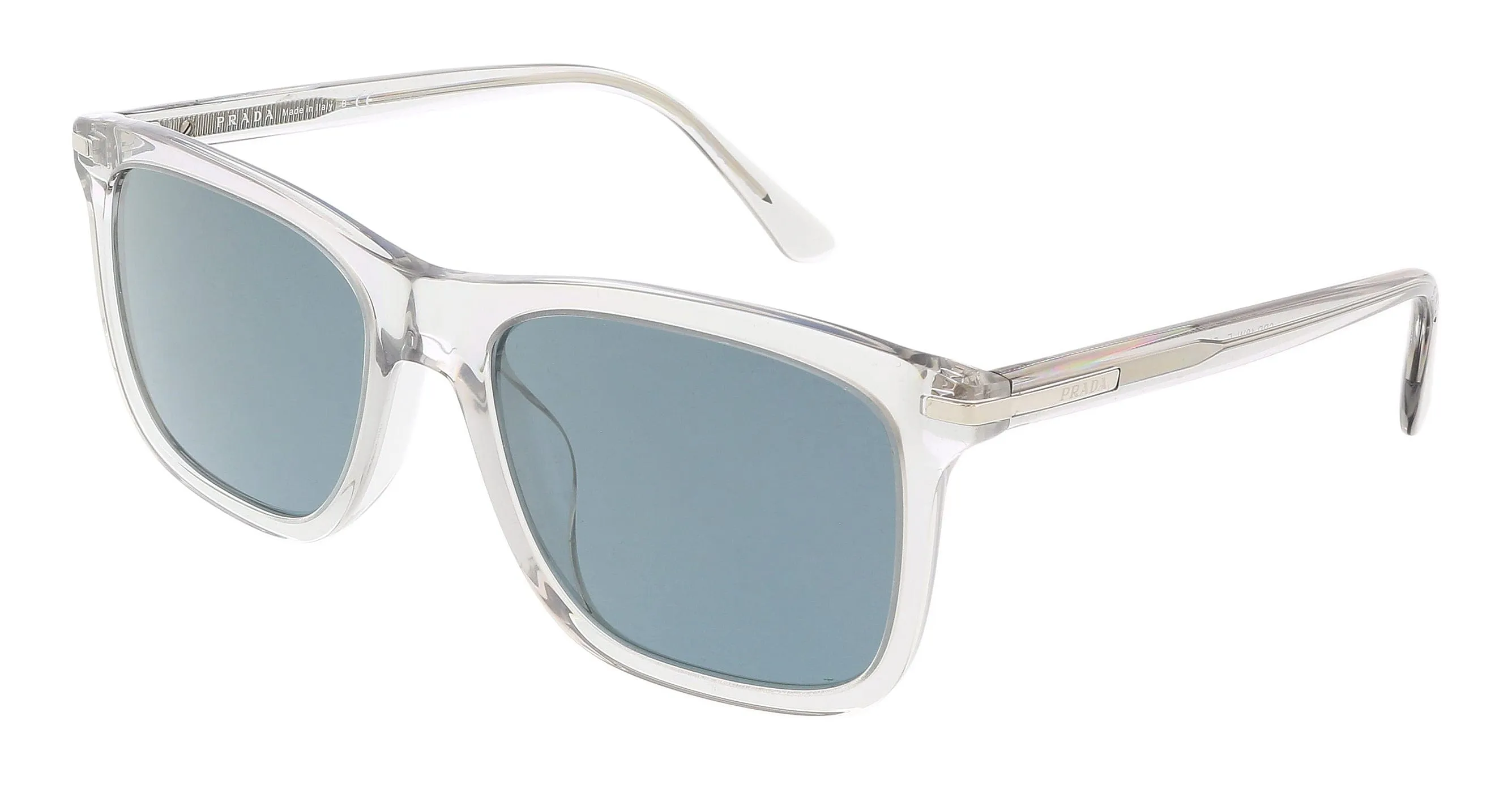 Prada 0PR 18WSF U430A956 Square Full Rim Grey Crystal Sunglasses