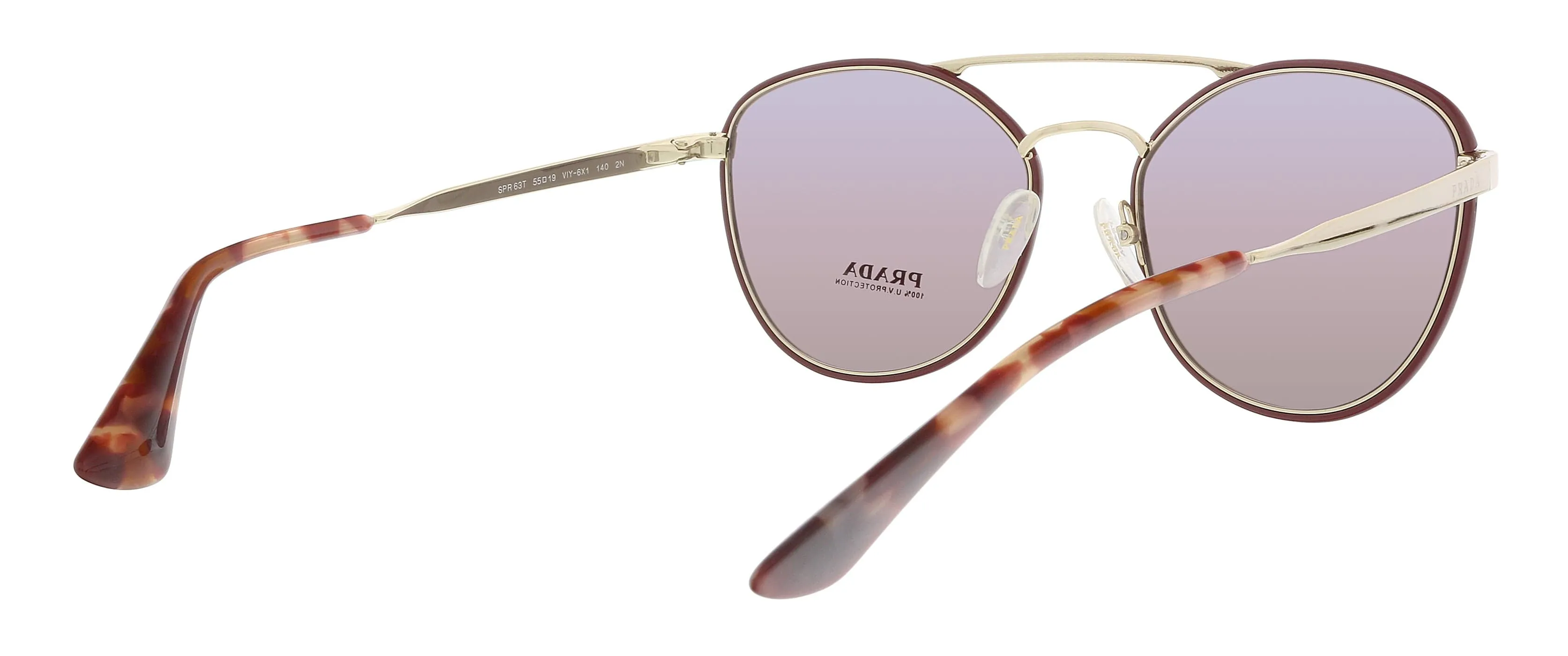 Prada 0PR 63TS VIY6X1 Bordeaux Round Sunglasses