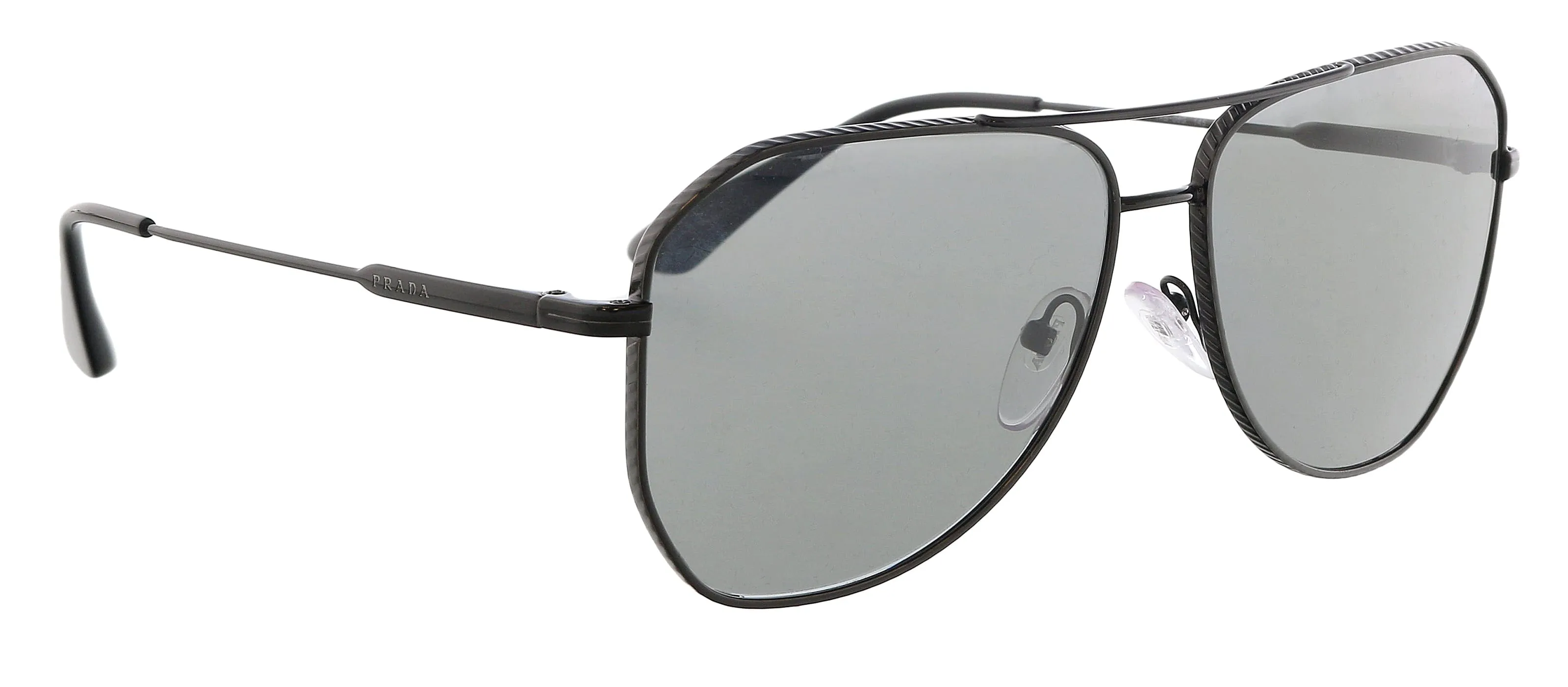 Prada 0PR 63XS 1AB08G Full Rim Black Aviator Sunglasses