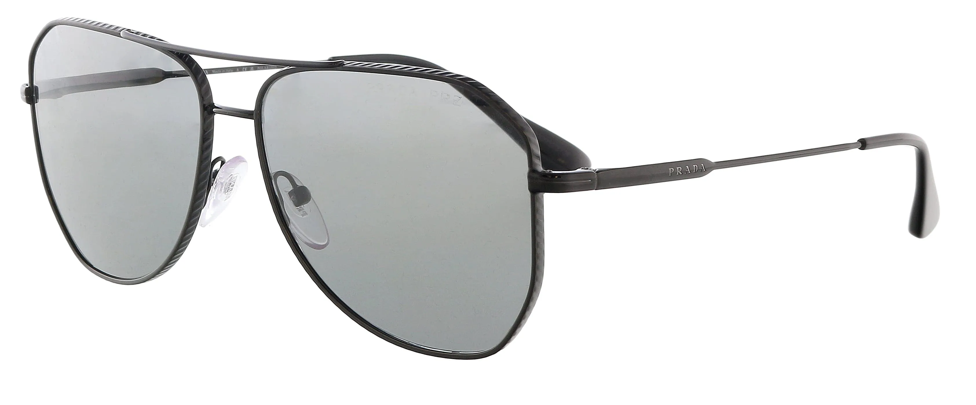 Prada 0PR 63XS 1AB08G Full Rim Black Aviator Sunglasses