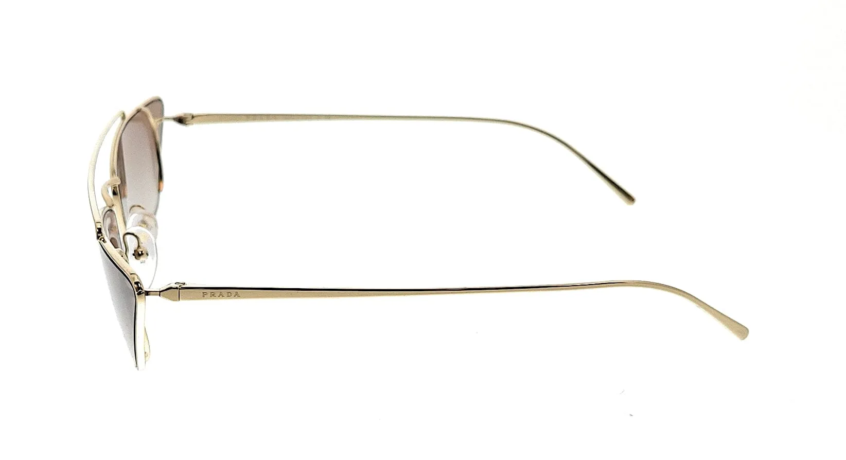 Prada 0PR 64US ZVN4O0 Gold/Brown Rectangular Sunglasses