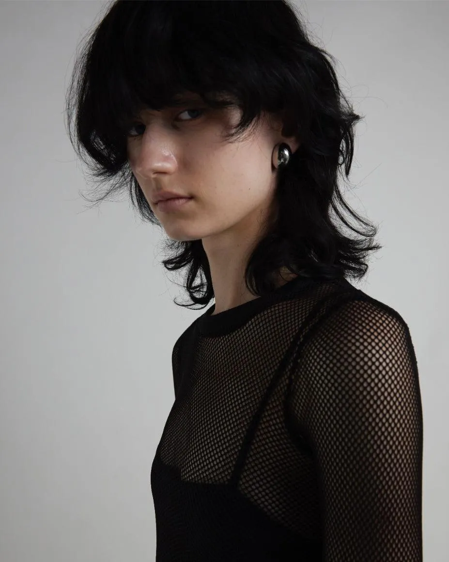 Pre-Loved Black Mesh Top