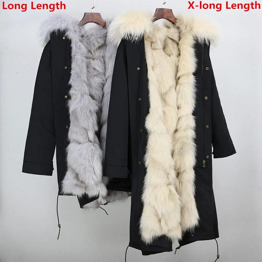 Real Fox Fur Liner Waterproof Coats (Multi - Colors)
