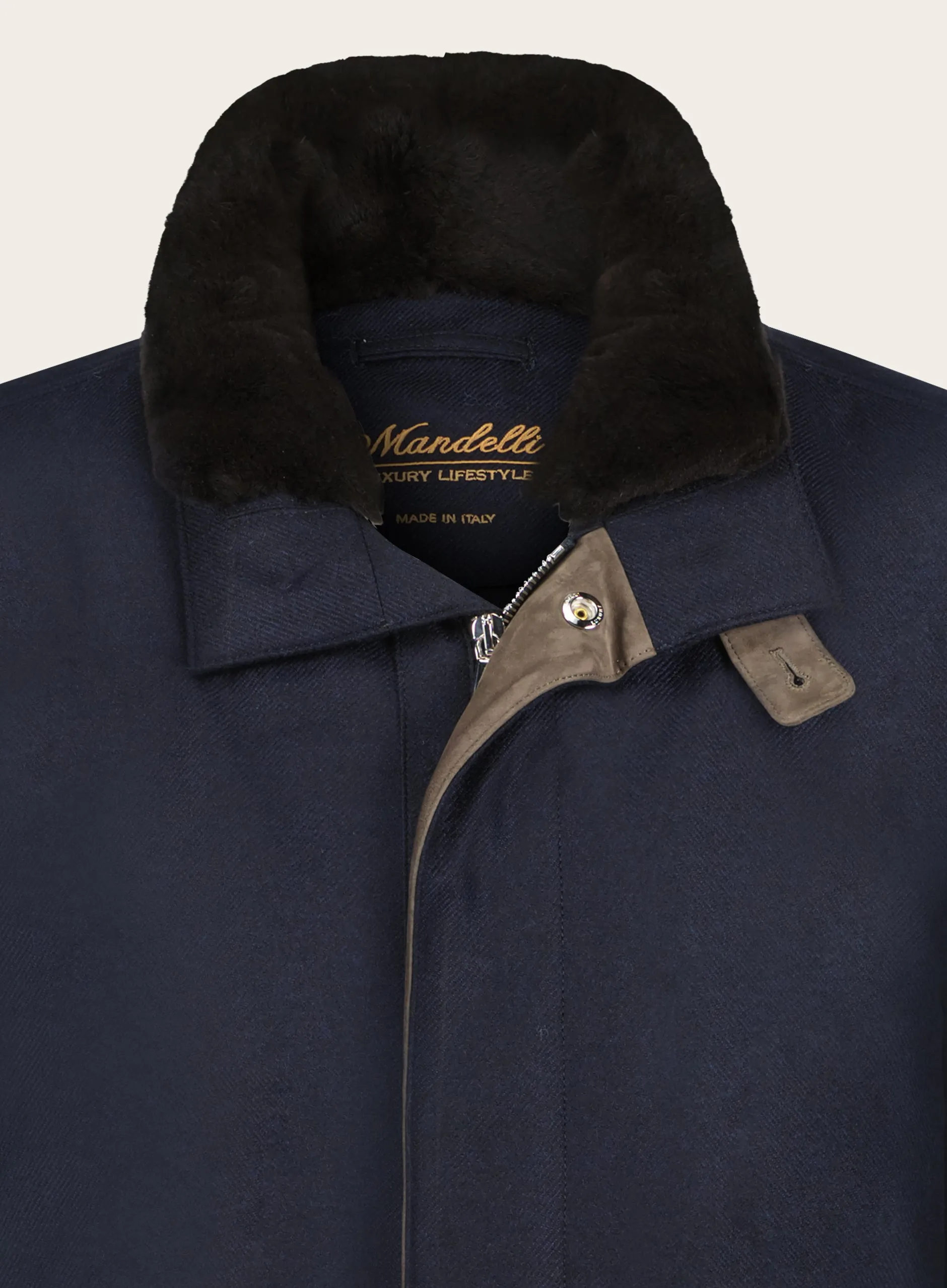 Regular-fit parka van wol