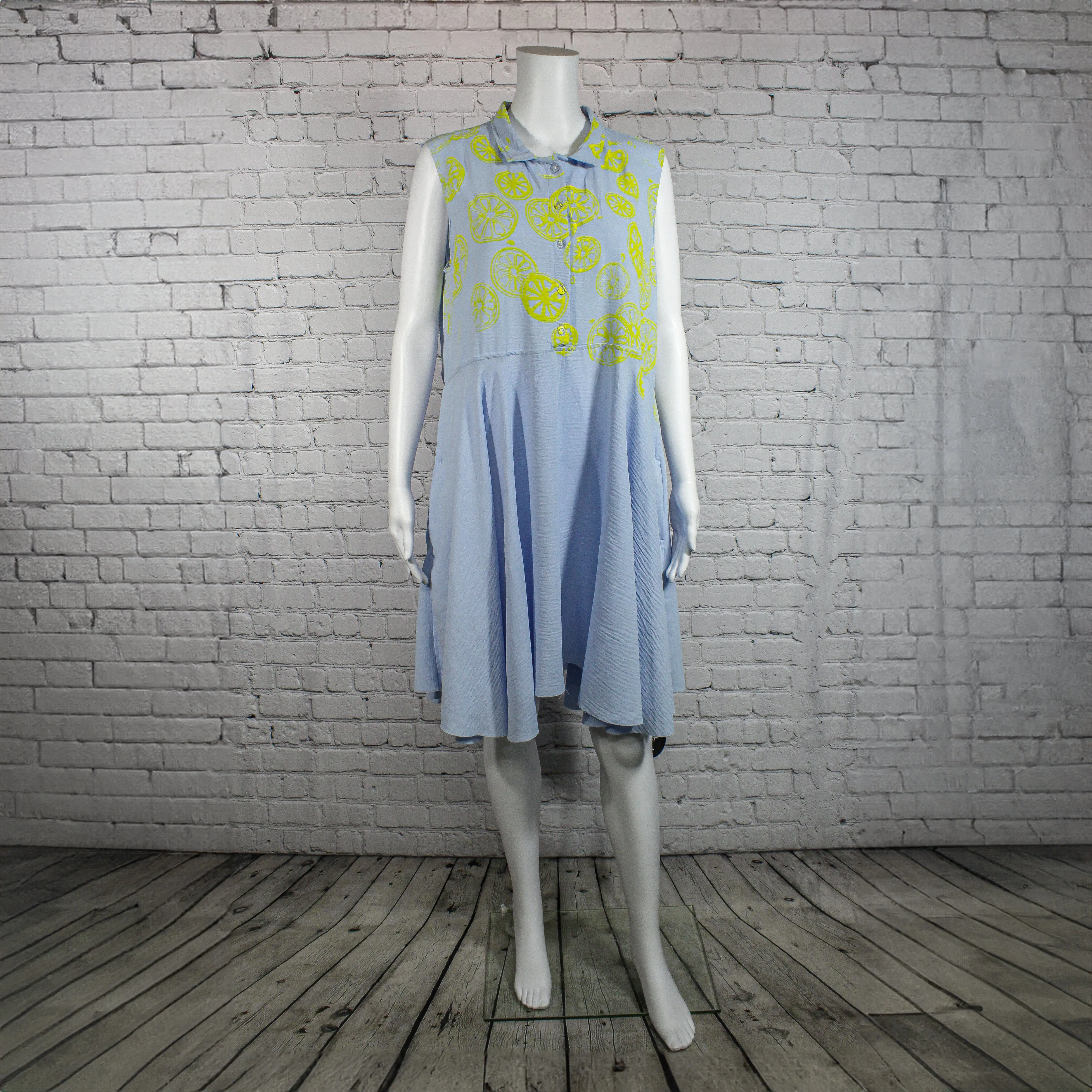 SALE! Peppy Dress in Blue Citrus by Paper Temples