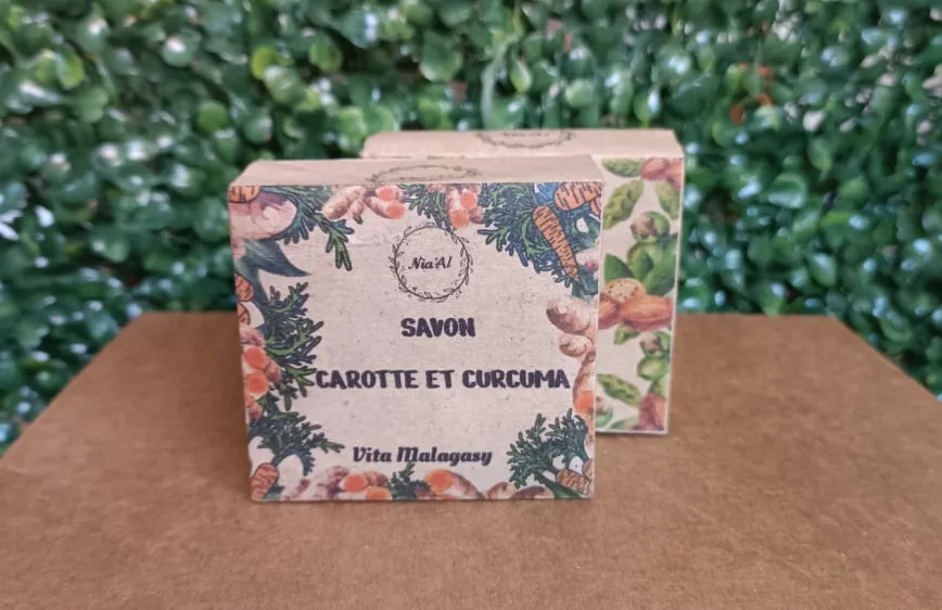 Savon artisanal carotte et curcuma Nia'Al 100g