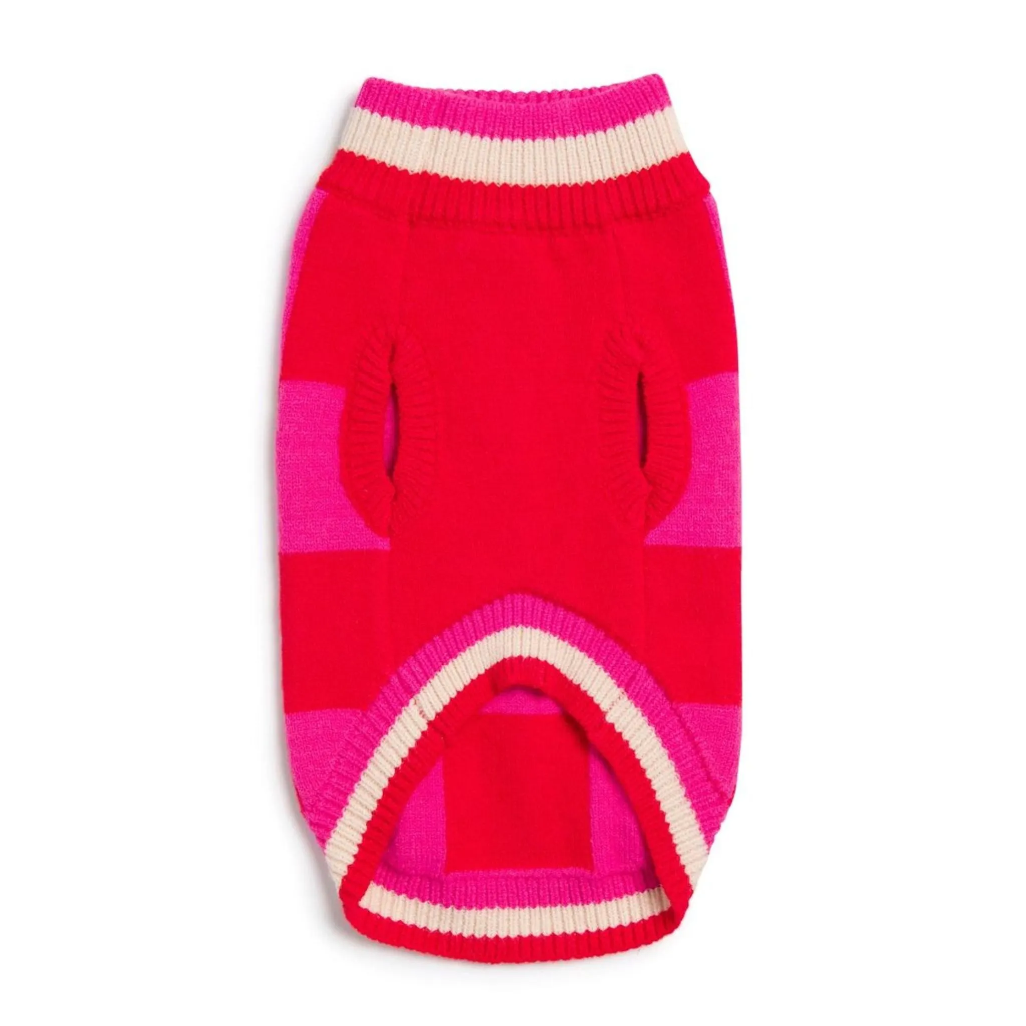 Ski Lodge Checkered Pattern Pinky Dog Sweater
