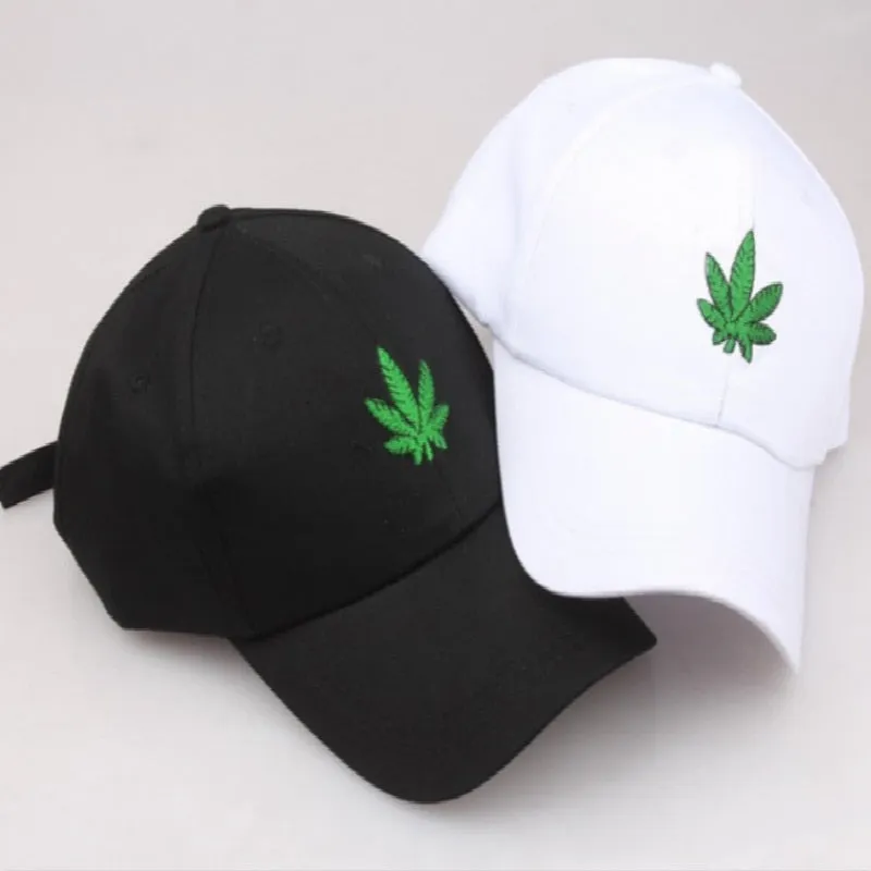 Stylish Black & White Weed Baseball Cap