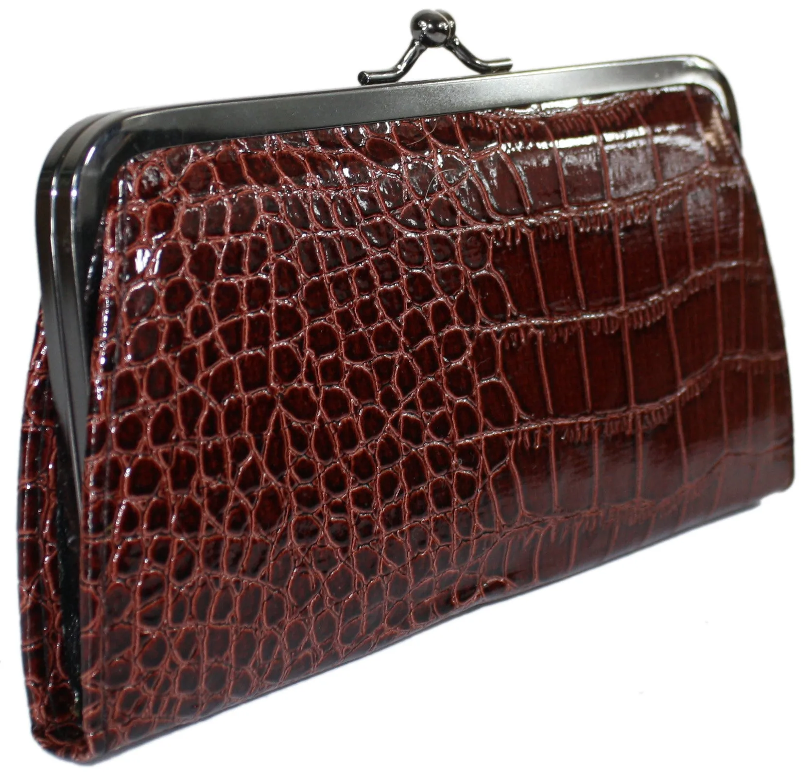 Stylish Crocodile Embossed Leather Ziparound Wallet